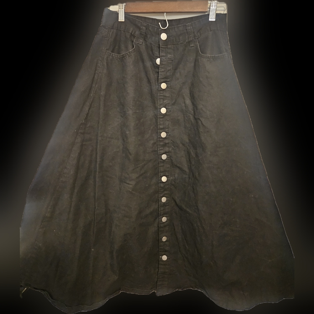 Maxi denim black skirt